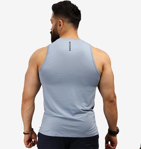 Men Blue Solid Innerwear Gym Vests
